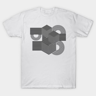 Geometric minimal art lineart black and white T-Shirt